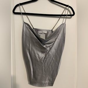 New With Tags Tina Turk Cami Silk Rhinestone straps Size M Vintage